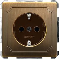 Розетка с заземлением без рамки Schneider Electric Merten Antique 1-м. античная латунь картинка